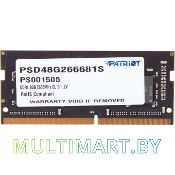 Оперативная память Patriot Signature Line 8GB DDR4 SODIMM PC4-21300 (PSD48G266681S)
